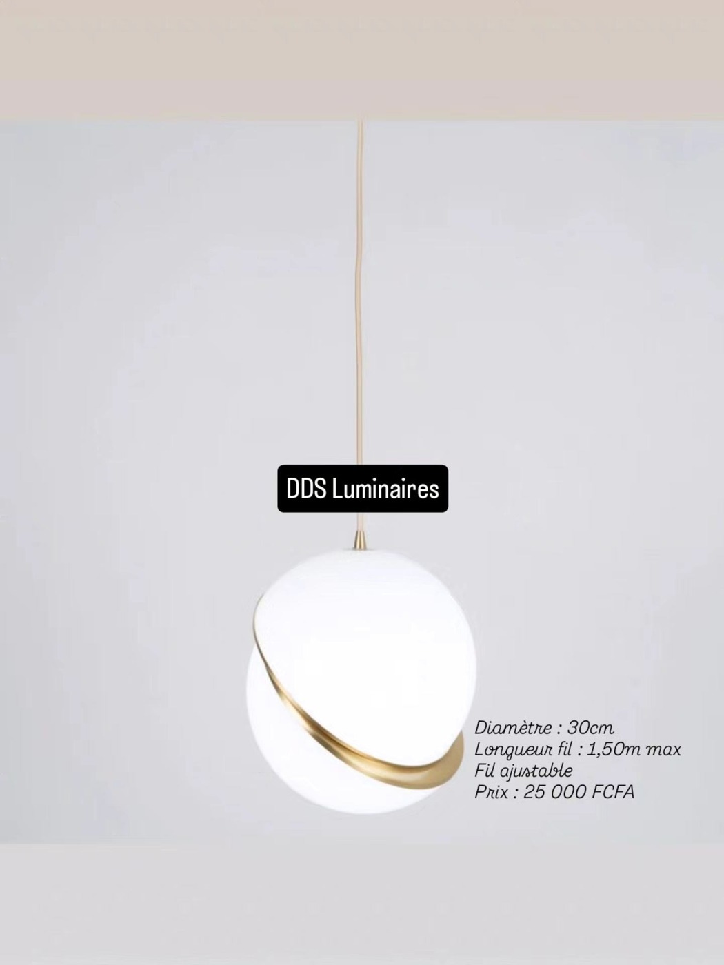 Suspension Globe Croissant Or